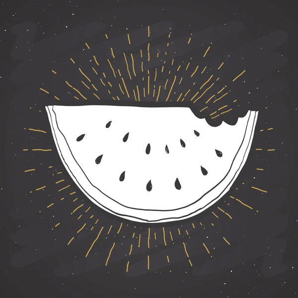 Watermelon Vintage Label Grunge Textured Retro Badge Typography Design Vector — 스톡 벡터