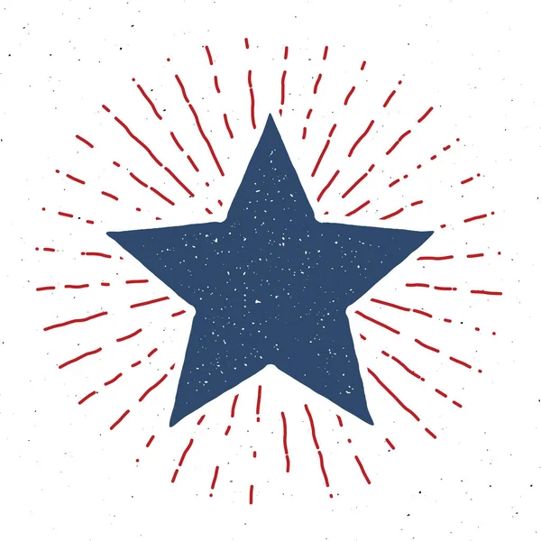 Звездный Символ Винтажная Этикетка Гранж Текстурированные Ретро Значок Типографика Дизайн — стоковый вектор