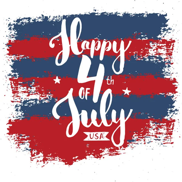 Happy Independence Day Carte Voeux Vintage Usa Célébration Des États — Image vectorielle