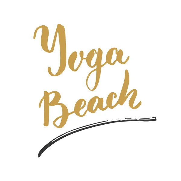 Étiquette Yoga Lettering Calligraphie Dessinée Main Croquis Yoga Gribouillage Illustration — Image vectorielle