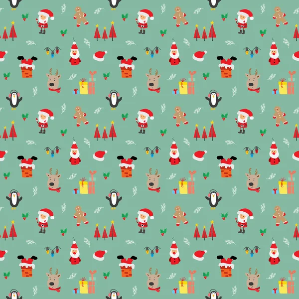 New Year Christmas Seamless Pattern Hand Drawn Doodles Seamless Pattern — Stock Vector