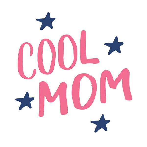 Cool Mom Calligraphic Letterings Signs Set Printable Phrase Set Vector — Stock Vector