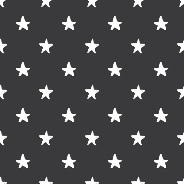 Patrón Sin Costura Estrella Dibujado Mano Garabatos Estrellas Ilustración Vectorial — Vector de stock