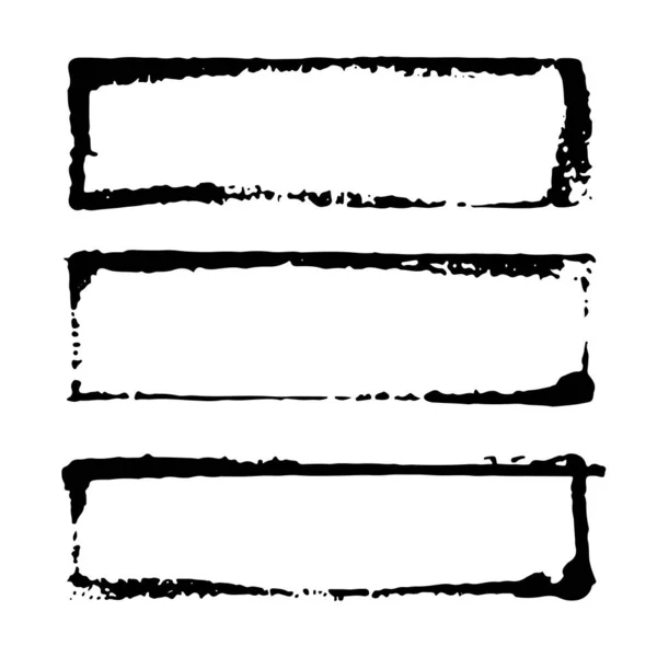 Molduras Caixas Texto Grunge Texturizado Mão Desenhado Elementos Conjunto Ilustração —  Vetores de Stock