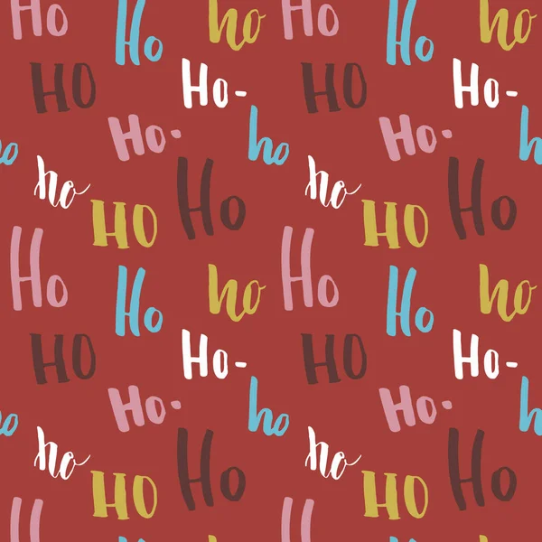 新年とクリスマスのシームレスなパターン ホーホー手描きの手紙と ベクトルイラストの背景 — ストックベクタ