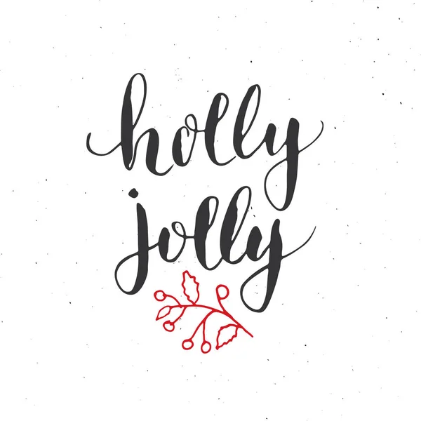Mutlu Noeller Kaligrafi Holly Jolly Kaligrafik Selamlama Tasarımı Vektör Illüstrasyonu — Stok Vektör