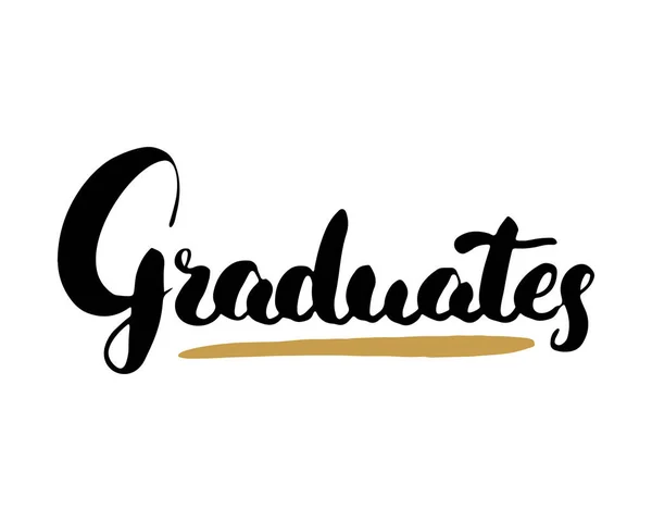 Graduación Letras Letrero Manuscrito Texto Caligráfico Grunge Dibujado Mano Ilustración — Vector de stock