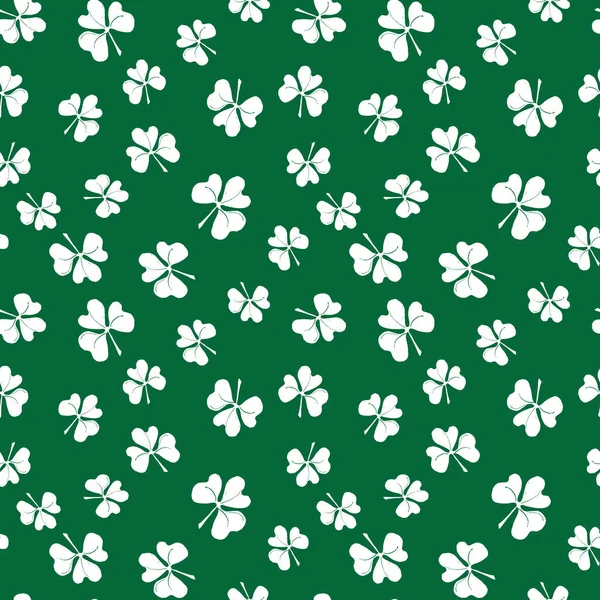 Kleeblatt Nahtloses Muster Handgezeichnete Doodle Vektor Illustration Patricks Day Symbol — Stockvektor