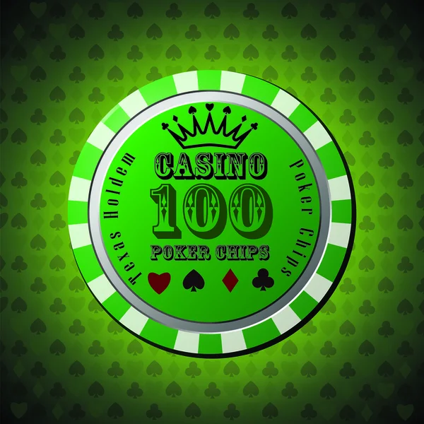 Chip de poker 100 — Vetor de Stock