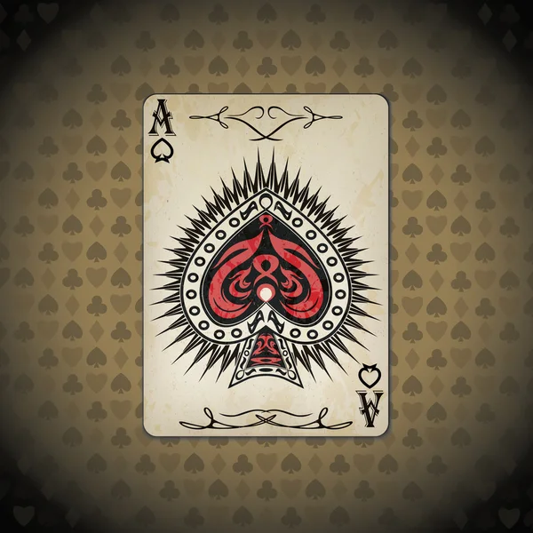 Ace of spades poker card old look Stock Vector
