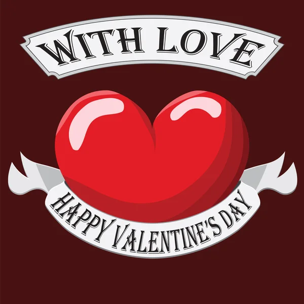 Valentine Heart cu semn — Vector de stoc
