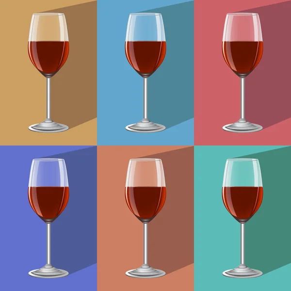 Copas de vino sobre soporte metálico — Vector de stock