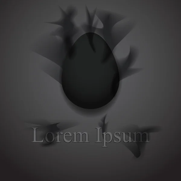 Elegante humo creativo Pascua huevo logo muestra texto — Archivo Imágenes Vectoriales