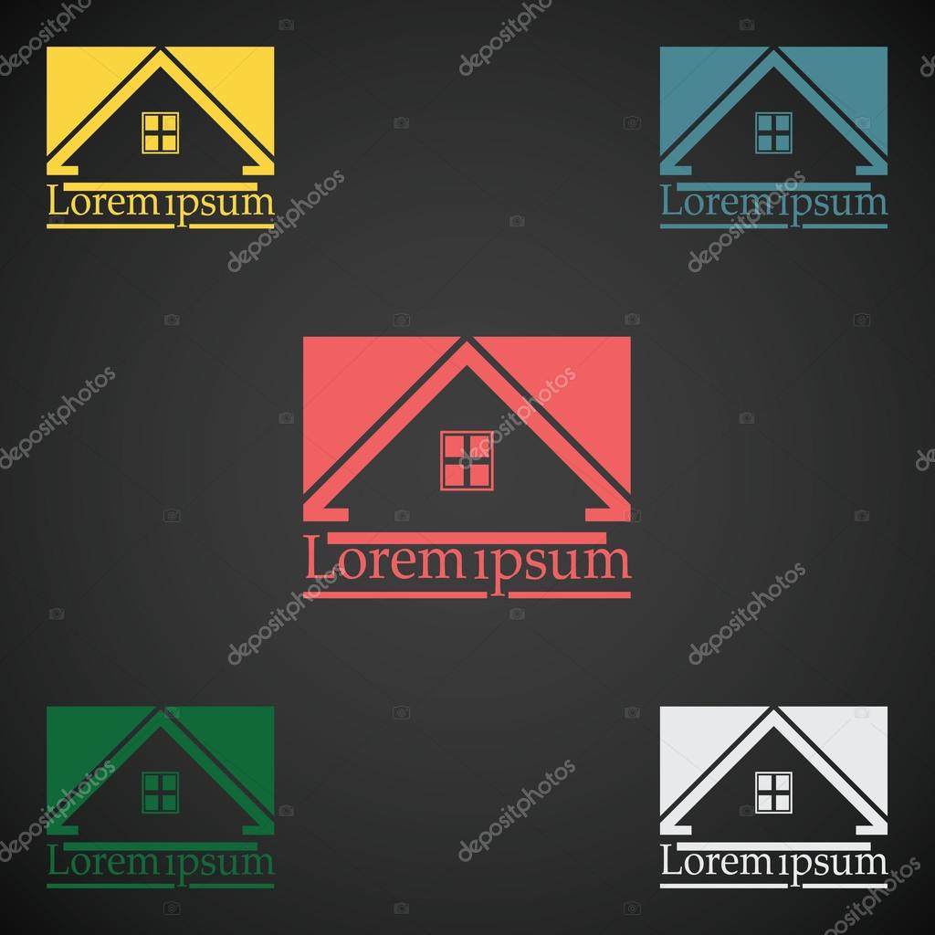 Real Estate vector logo design template color set. rooftop abstract concept icon. Realty construction architecture symbol.