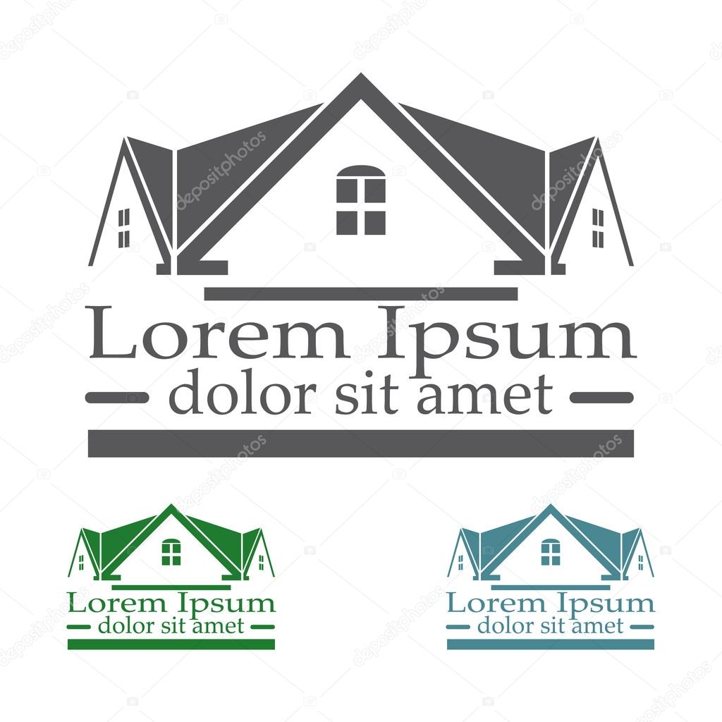 Real Estate vector logo design template color set. rooftop abstract concept icon. Realty construction architecture symbol.