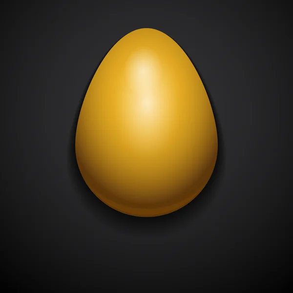 Стильный творческий золотой глянцевый пасхальное яйцо, логотип макет шаблона . — стоковый вектор