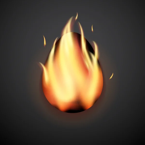 Stilvolle kreative Flamme Osterei, Logo-Attrappe. — Stockvektor