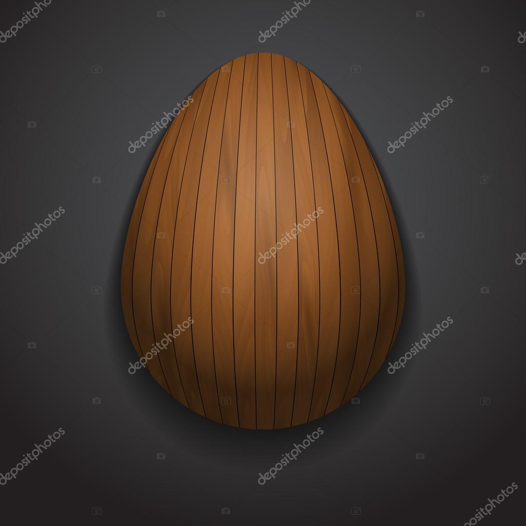 Stylish creative wooden easter egg logo sample text.