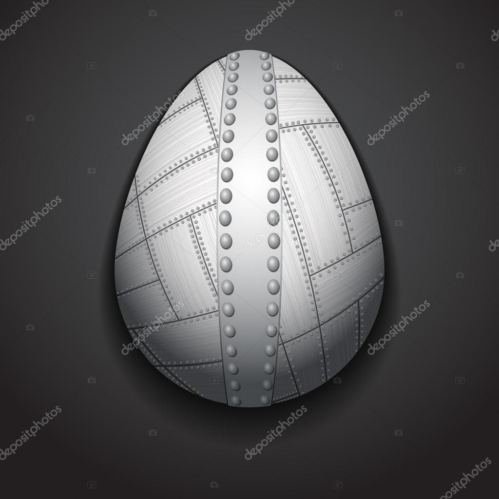 Stylish creative metal easter egg logo sample text.