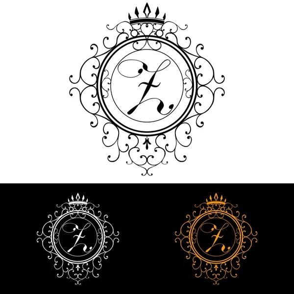 Letter Z. Luxury Logo template flourishes calligraphic elegant ornament lines. Business sign, identity for Restaurant, Royalty, Boutique, Hotel, Heraldic, Jewelry, Fashion, vector illustration — стоковий вектор