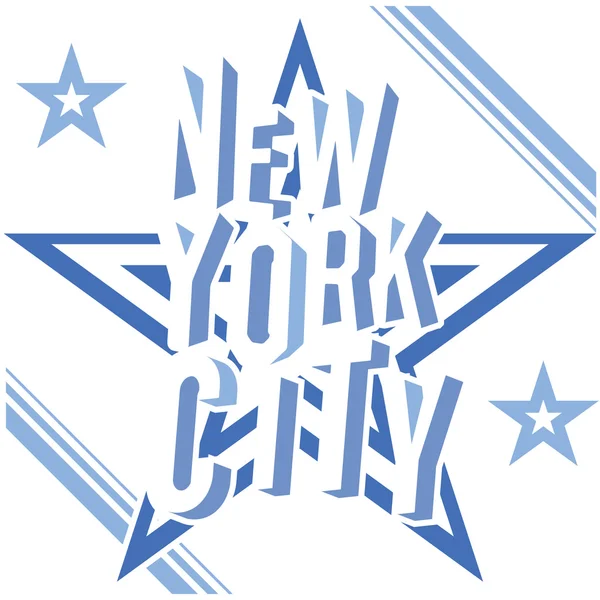 New York City Grunge typographie poster, t-shirt Impression design, vecteur Badge Applique Label — Image vectorielle