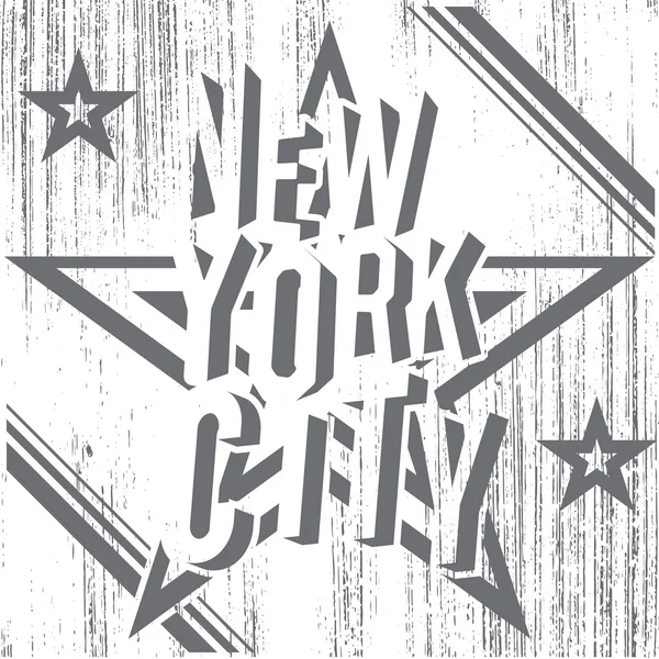 New York City Grunge typographie poster, t-shirt Impression design, vecteur Badge Applique Label — Image vectorielle