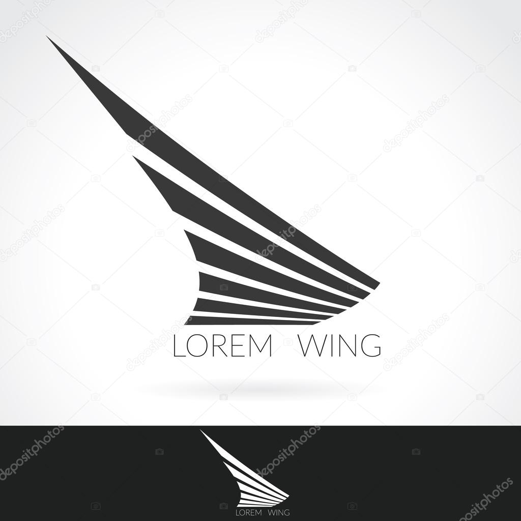 Wing abstract Logo template for flight company, air shipping, airlines logotype or emblem.