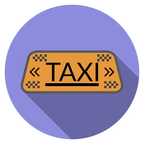 Flat design vector taxi icon with long shadow, isolated — Stock Vector