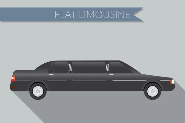 Flat design vector illustration city Transportation, limousine, side view — Stockvector