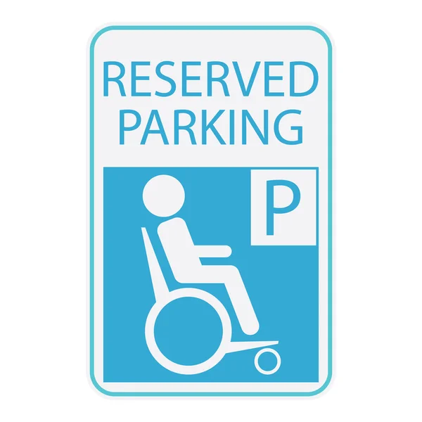Handicap ou ícone de pessoa cadeira de rodas, sinal de estacionamento reservado — Vetor de Stock