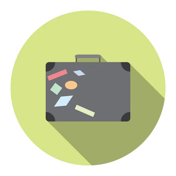 Flat design modern vector illustration of traveling bag icon with long shadow, isolated — 图库矢量图片