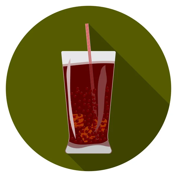Diseño plano moderno vector ilustración del icono de la bebida fría con sombra larga, aislado — Archivo Imágenes Vectoriales