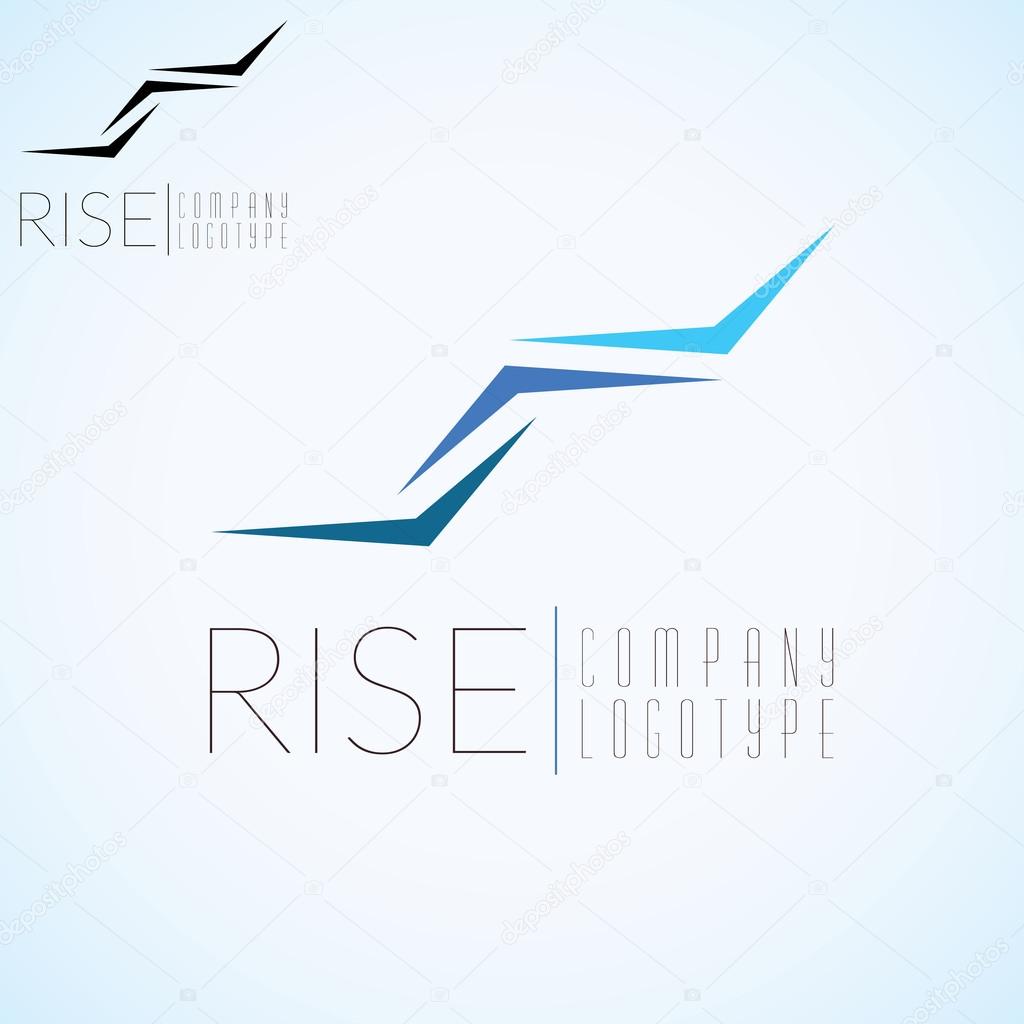 Abstract stairs, Logo concept template for start up, flight company, air shipping, airlines logotype or emblem.