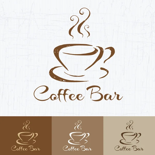 Café loja logotipo design modelo estilo retro. Design Vintage para Logotipo, Etiqueta, Emblema e design de marca. ilustração vetor copo de café desenhado à mão — Vetor de Stock
