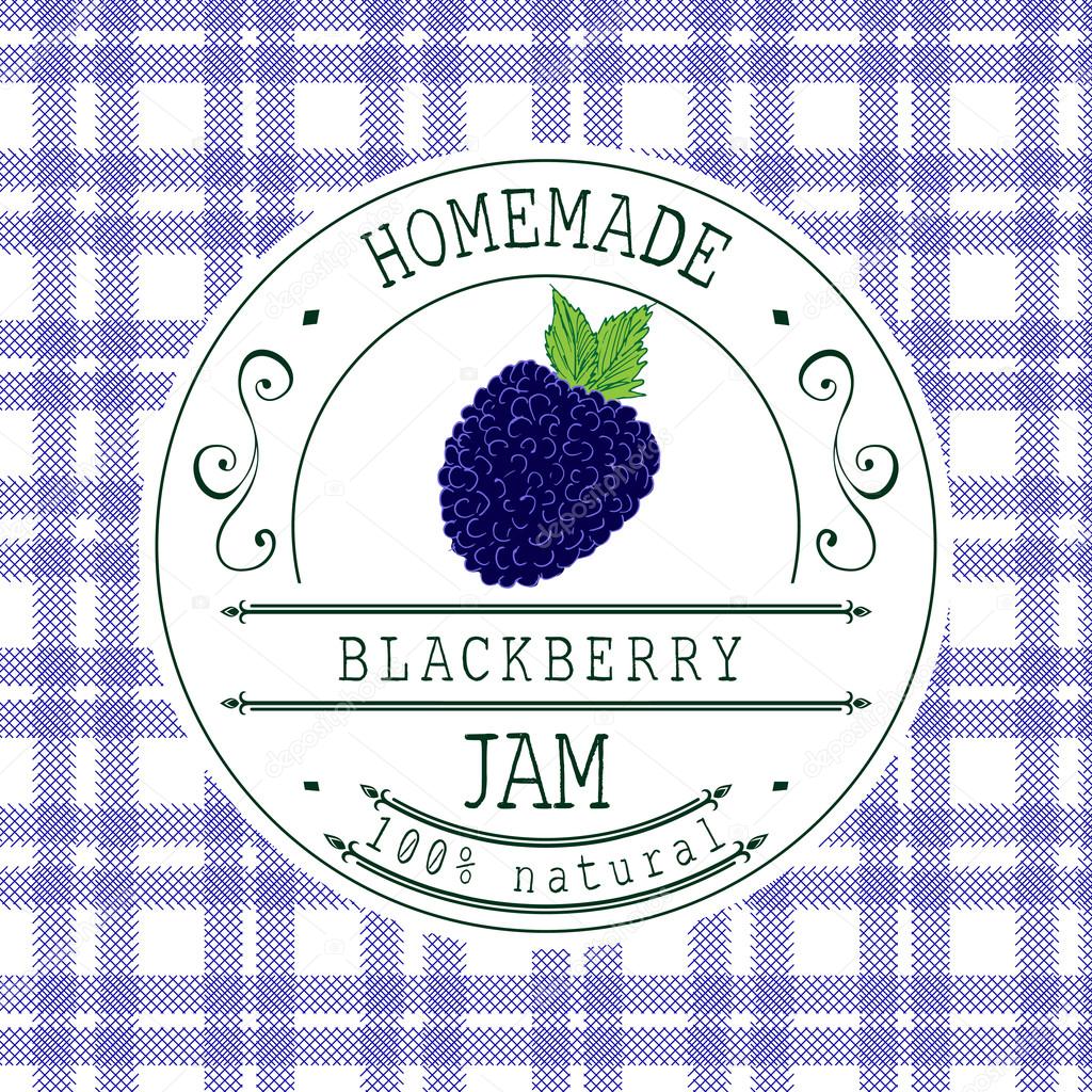 Jam label design template. for Blackberry dessert product with For Dessert Labels Template