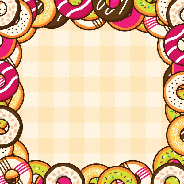 Fundo Donut Colorido Com Espaço Cópia Para Texto Centro Papel — Vetor de Stock