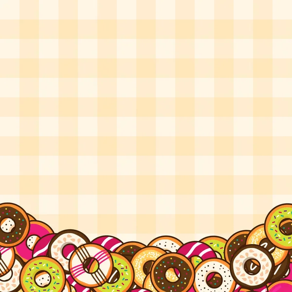 Bunte Donut Hintergrund Mit Kopierraum Für Text Der Mitte Tapete — Stockvektor