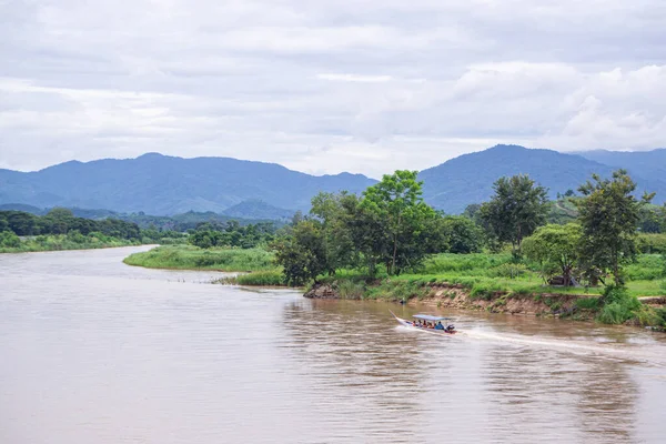 Boat Rim Kok River Chiang Rai Thailand Landscape Beautiful Nature — Stock Photo, Image