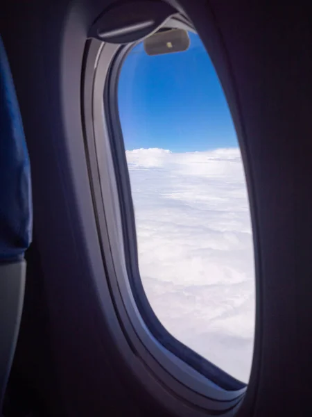 Ciel Bleu Vif Nuages Blancs Belle Vue Panoramique Sur Ciel — Photo
