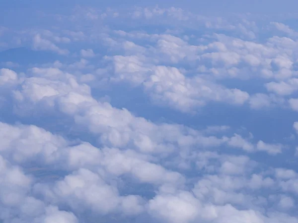 Вид Повітря Хмарний Пейзаж Видимий Через Вікно Літака — стокове фото