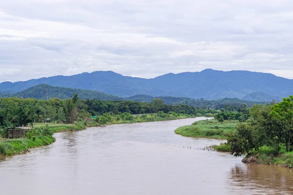 Landscape Scenic View Mae Kok River Forest Mountains Chiang Rai — Stock Photo, Image