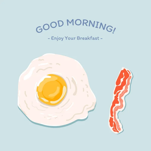 Frukostägg Och Bacon Design Illustration Mat Måltid Vektor — Stock vektor