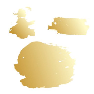 Bir dizi grunge artistik geniş soyut fırça darbeleriyle vektör illüstrasyonu. Çerçeveler için boş altın eğimli şekiller, tasarım elementleri. Metin veya alıntı için arkaplan.