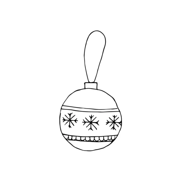 Stock Vector Illustration Sketch Hand Drawn Doodle Cartoon Christmas Ball — Stock Vector