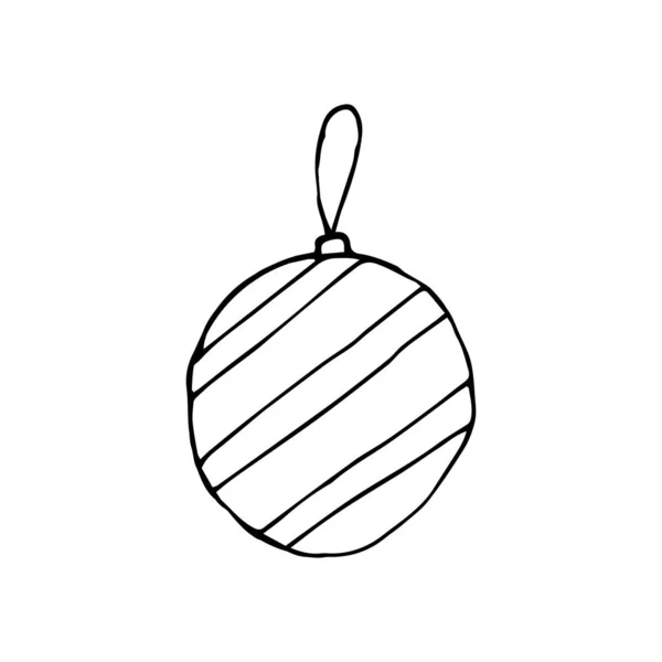 Illustration Vectorielle Stock Avec Croquis Doodle Dessiné Main Boule Noël — Image vectorielle