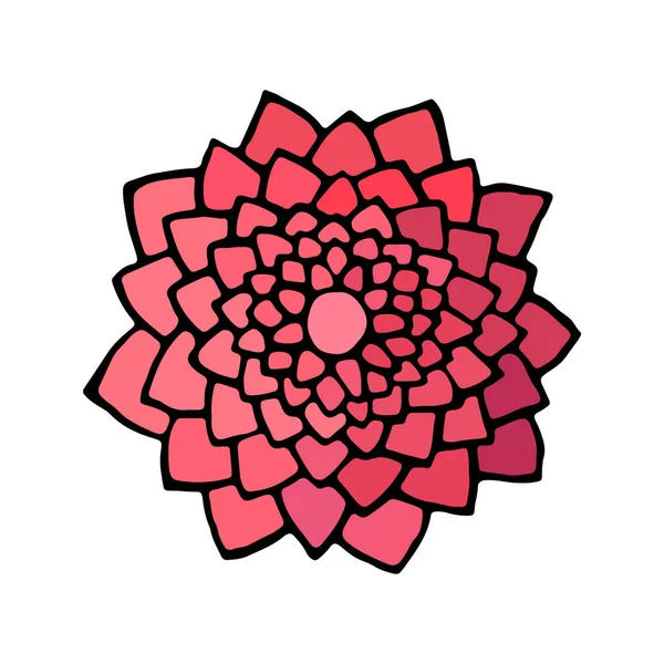 Mandala Flor Rosa Elementos Decorativos Vintage Dibujados Mano Patrón Oriental — Archivo Imágenes Vectoriales