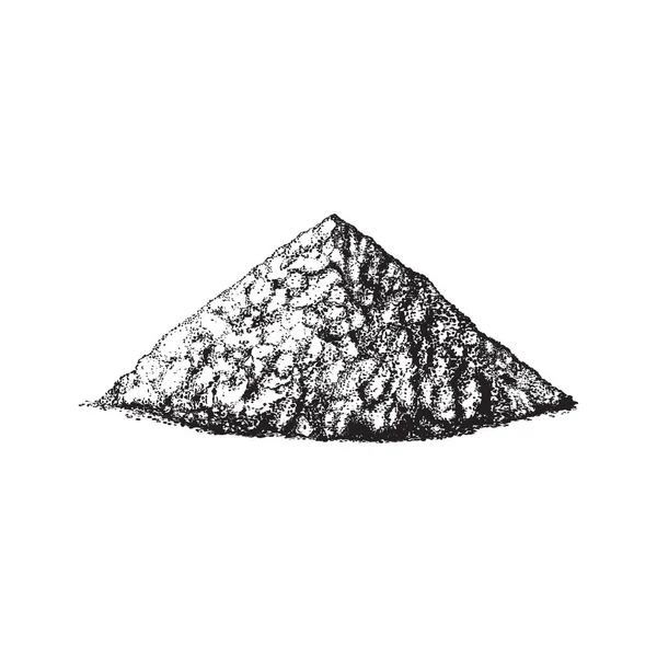 Ilustração Vetorial Uma Pilha Areia Cimento Cascalho Desenhado Por Traços —  Vetores de Stock