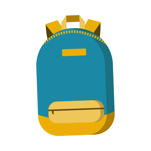 蓝色学校背包的矢量图解 用于学校和学生的书籍和教科书的背包 — 图库矢量图片