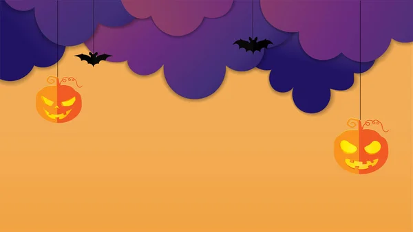 Fundo Ilustração Vetorial Para Banner Cartaz Para Halloween Nuvens Lua —  Vetores de Stock