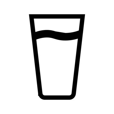 Su ya da sıvılı cam ikon. Basit simge, su, malzeme ve bileşim ekle